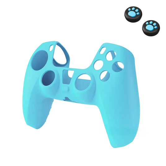 Protection manette PS5 silicone bleu clair