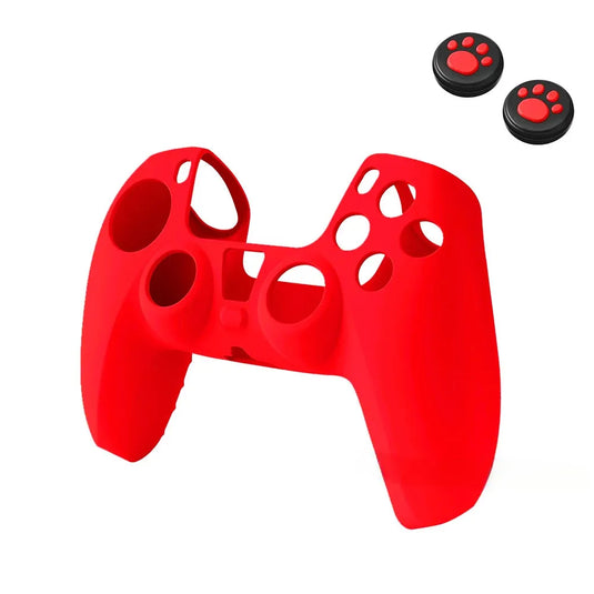 Protection manette PS5 silicone rouge