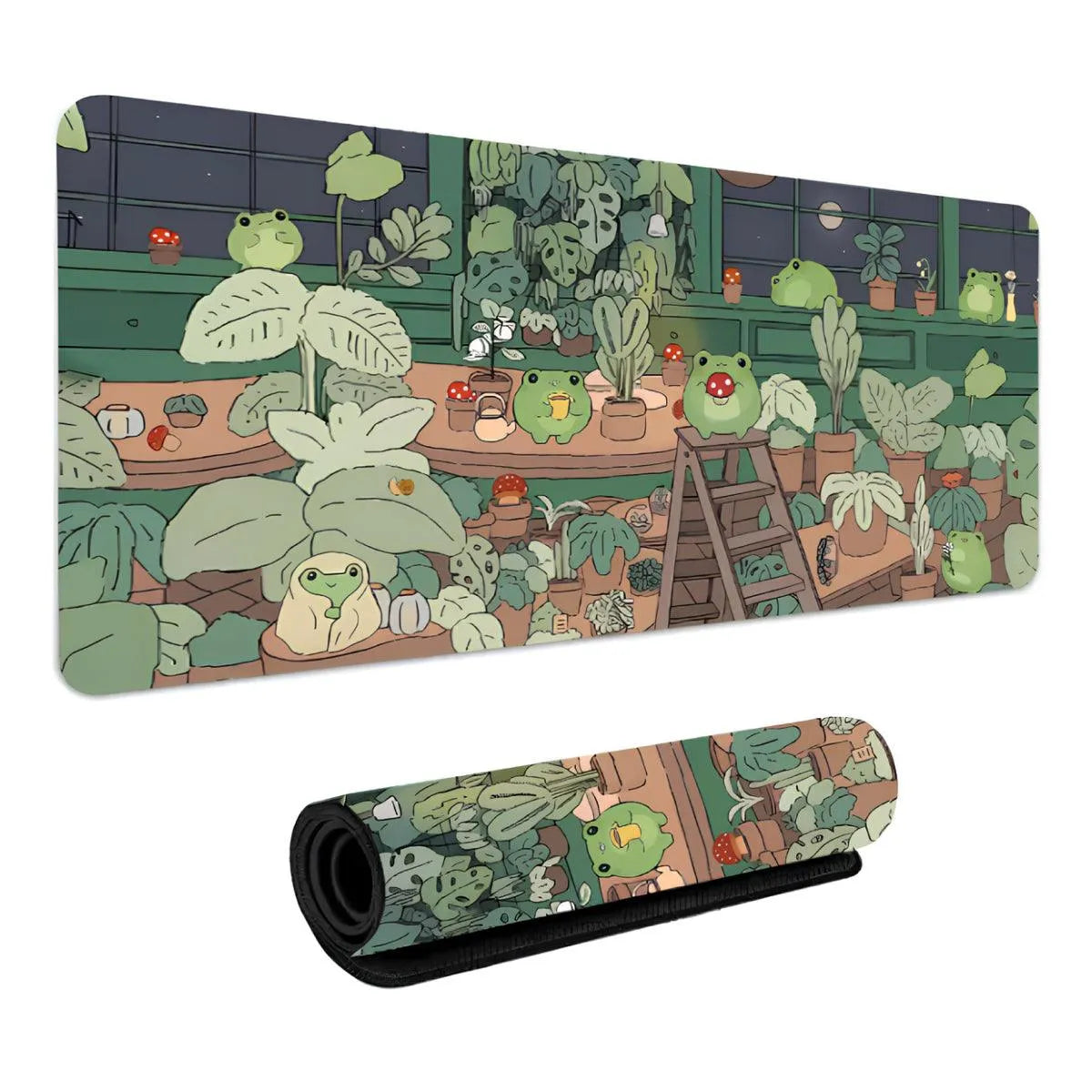 Tapis De Souris Grenouille Cartoon - 80x30 Cm, Antidérapant, Tissu Caoutchouc, Pour Bureau, Gaming, Décoration