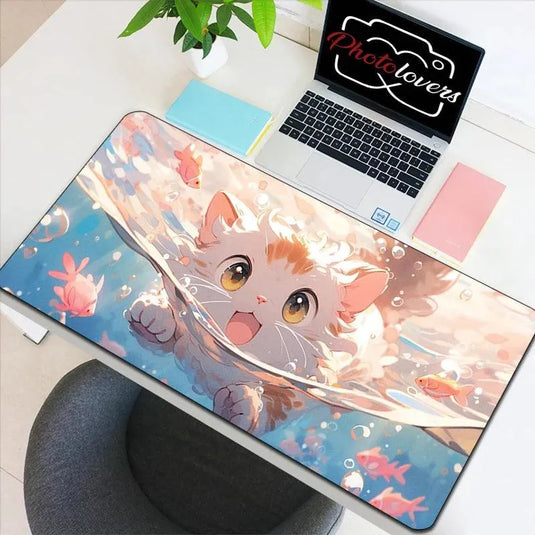 tapis de souris xxl chat kawaii