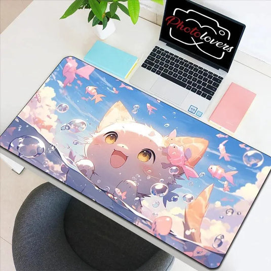 tapis de souris xxl chat kawaii