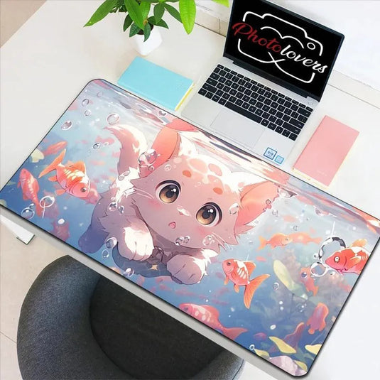 tapis de souris xxl chat kawaii