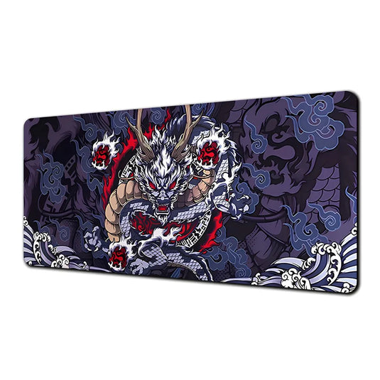 tapis de souris xxl dragon anime rouge et bleu