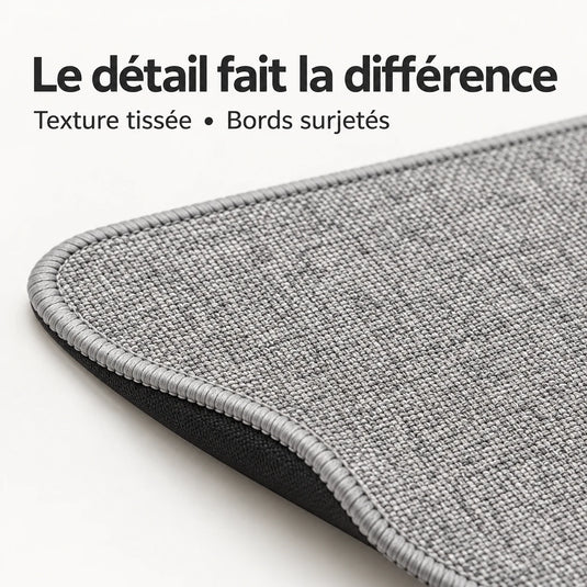 Tapis de souris XXL en coton et lin pour bureau gamer